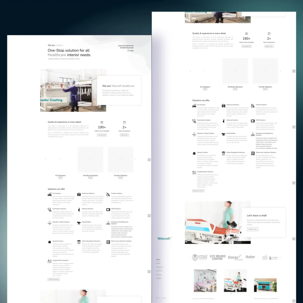 WelcraftGlobalHealthCare Website Design